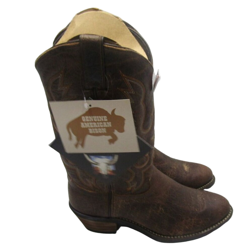 NEW ABILENE Men's Bison Leather Western Boots Sz.10